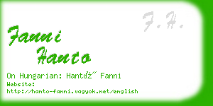 fanni hanto business card